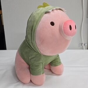 Miniso Pig in Dinosaur Costume Plush Pink Green Kawaii Soft Toy